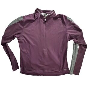 Pearl Izumi Cycling Jersey Women's XL 1/2 Zip Long Sleeve Burgundy/Grey